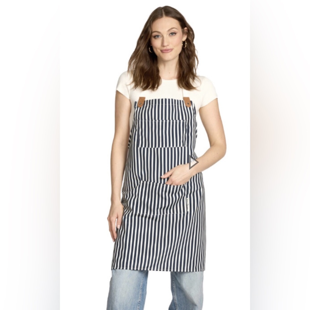 Striped Apron with Pockets